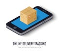 Online delivery tracking concept isometric icon