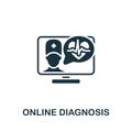 Online Diagnosis icon. Monochrome simple Healthcare icon for templates, web design and infographics