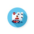 Online dinner party flat icon Royalty Free Stock Photo