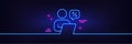 Online discounts line icon. Sale offer sign. Neon light glow effect. Vector