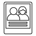 Online divorce icon, outline style