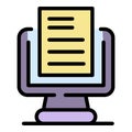 Online divorce paper icon color outline vector