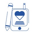 Online doctor blood testing glucose care blue line style icon