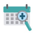 Online doctor calendar care flat style icon