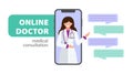 Online doctor concept. Medicine mobile phone app.