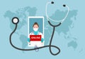 Online doctor consultation using phone smartphone healthcare stethoscope