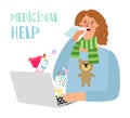 Online doctor illustration