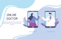 Online doctor, patient consultation to physician via smartphone, medical advice service