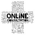 Online consultation vector illustration