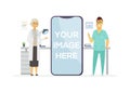 Online doctors - cartoon people characters vector illustration