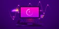 Online downloading and uploading speed test, website loading speed web template, internet speed check.