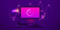 Online downloading and uploading speed test, website loading speed web template, internet speed check