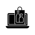 Online drinks ordering black glyph icon