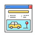 online driving school lesson color icon vector illustration