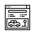 online driving school lesson line icon vector illustration