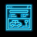 online driving school lesson neon glow icon illustration