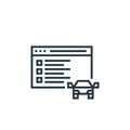 online driving test icon vector from driving school concept. Thin line illustration of online driving test editable stroke. online