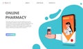 Online drugstore healthcare pharmacy concept.