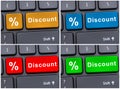 Online e-commerce with discount button Royalty Free Stock Photo