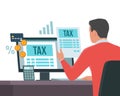 Online e-tax payment on computer Royalty Free Stock Photo