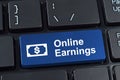 Online earnings computer keyboard button. Royalty Free Stock Photo