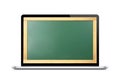 Online education concept, chalkboard inside laptop screen