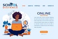 Online Education Concept with Relaxed Student Illustration Royalty Free Stock Photo