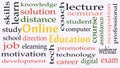 Online education concept word cloud background Royalty Free Stock Photo