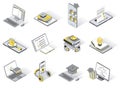 Online education 3d isometric icons set. Pack elements Royalty Free Stock Photo