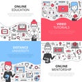 Online Education Design Concept Set