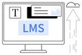 Learning Management System Interface with Upload and Multimedia Icons Royalty Free Stock Photo