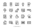 Online education and E-learning line icons set