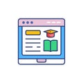 Online education flat icon concept for e-learning courses Royalty Free Stock Photo