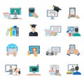 Online Education Flat Icon Royalty Free Stock Photo