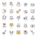 Online Education Flat Icons Pack Royalty Free Stock Photo