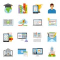Online Education Flat Icons Set Royalty Free Stock Photo