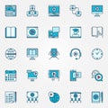 Online education flat icons Royalty Free Stock Photo