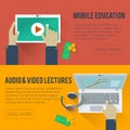 Online education flat illustration