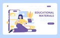 Online Education. Flat Vector Illustration Royalty Free Stock Photo
