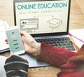 Online Education Global Connectivity Graphic Concept