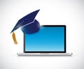 Online education graduation concept illustration