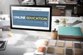 Online Education Homepage E-learning Technology Concept Royalty Free Stock Photo