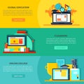 Online Education Horizontal Banners Royalty Free Stock Photo