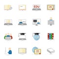 Online Education Icon Flat Royalty Free Stock Photo