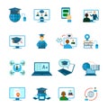 Online Education Icon Flat vector illustration Royalty Free Stock Photo