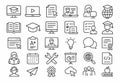 Online Education Icon Sheet E-Learning and Digital Learning Symbols Remote Study Royalty Free Stock Photo