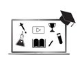 Online education icon on white background. flat style. elearning concept for your web site design, logo, app, UI. e-learning