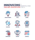 Online Education Icons Set