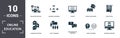 Online Education icons set collection. Includes simple elements such as Online Education, Blended Learning, E-Book