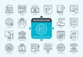 Online Education icons set with description Royalty Free Stock Photo